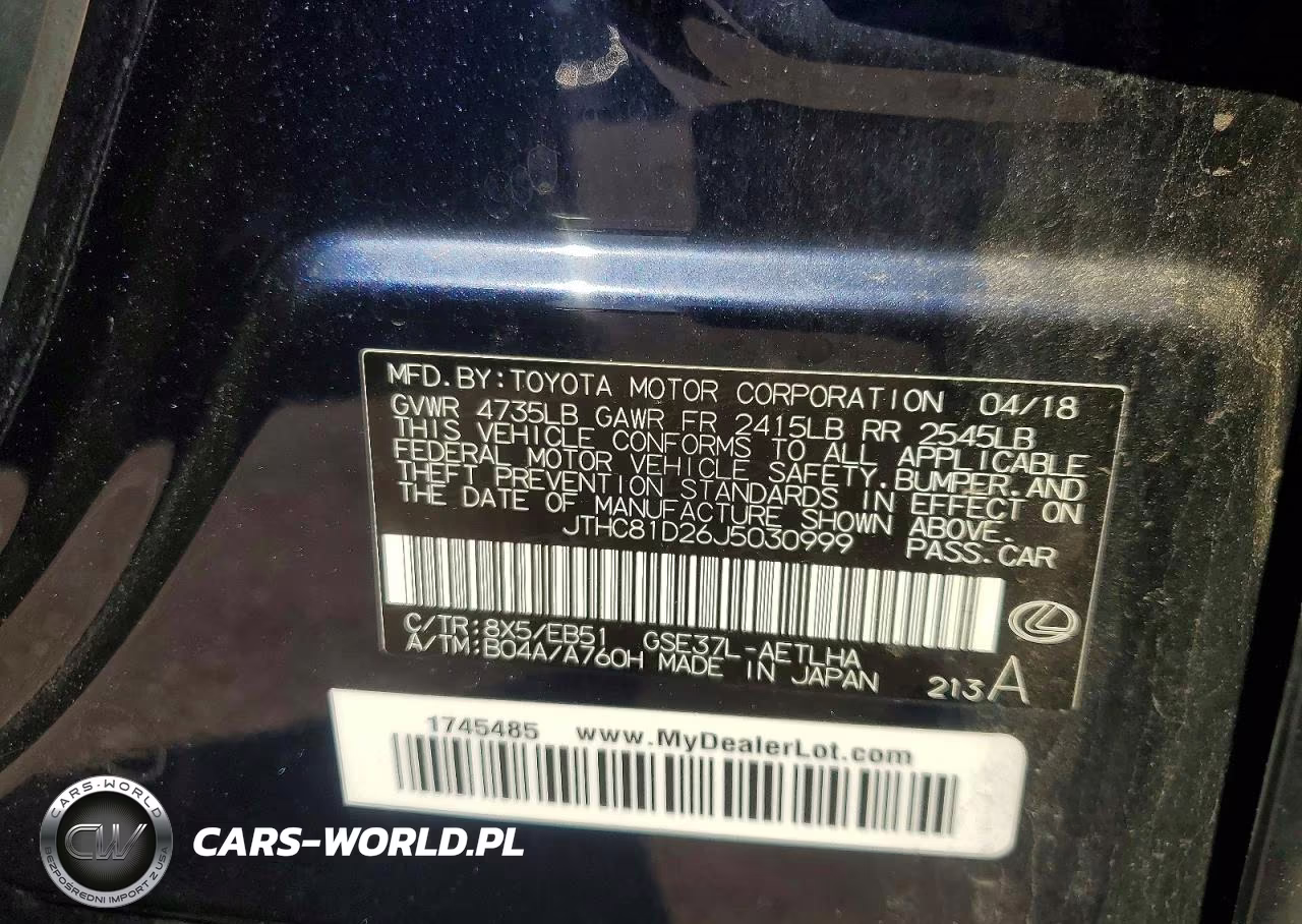 2018 Lexus Is 300 VIN:JTHC81D26J5030999 - 12