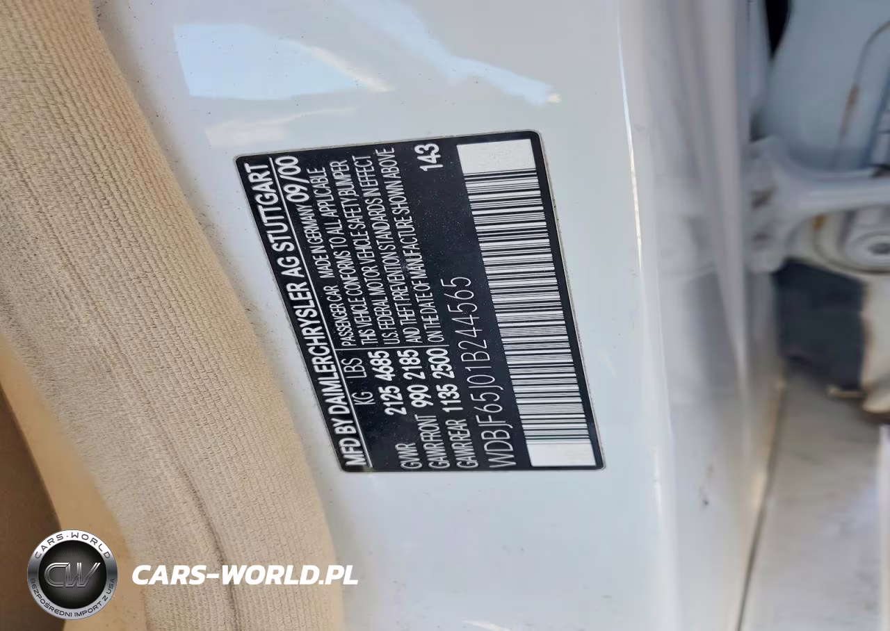 2001 Mercedes-Benz E 320 VIN:WDBJF65J01B244565 - 12