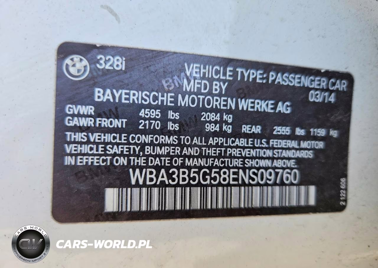 2014 BMW 328 Xi Sulev VIN:WBA3B5G58ENS09760 - 12