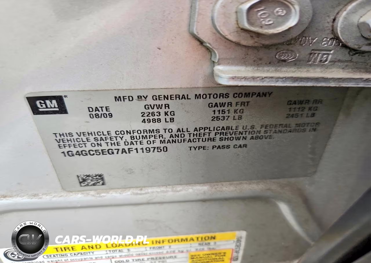2010 Buick Lacrosse Cxl VIN:1G4GC5EG7AF119750 - 12