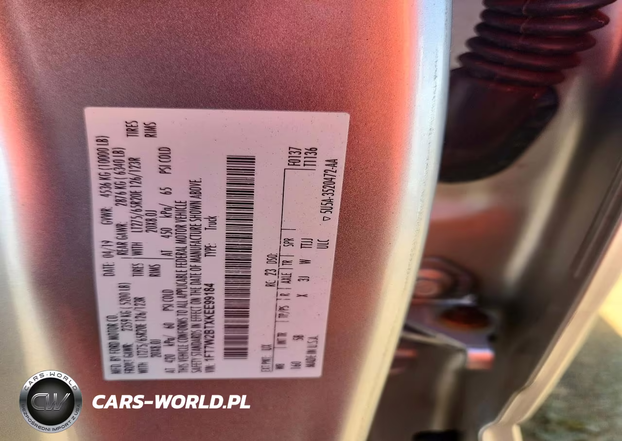 2019 Ford F250 Super Duty VIN:1FT7W2BTXKEE99184 - 12