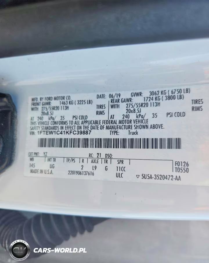 2019 Ford F150 Supercrew VIN:1FTEW1C41KFC39887 - 13