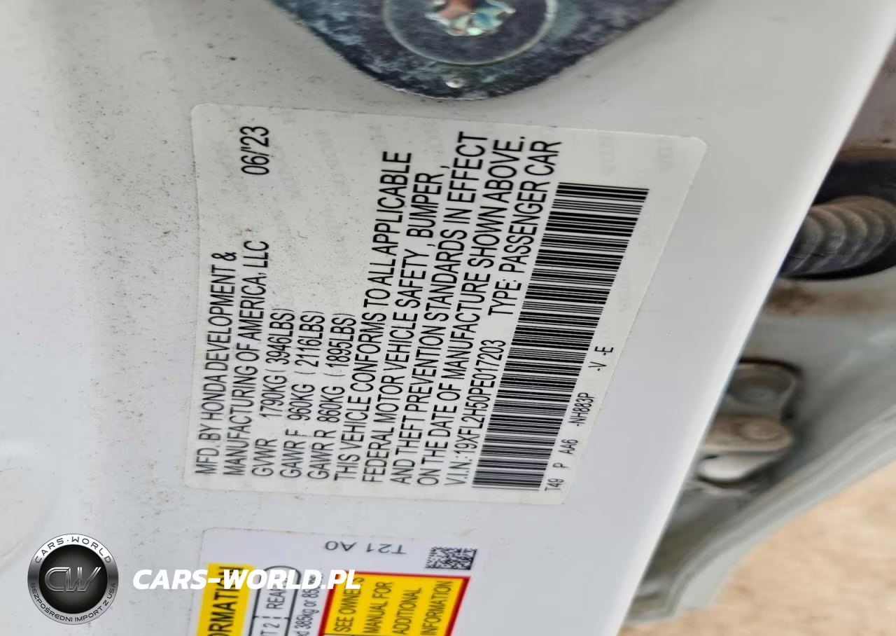 2023 Honda Civic VIN:19XFL2H50PE017203 - 12