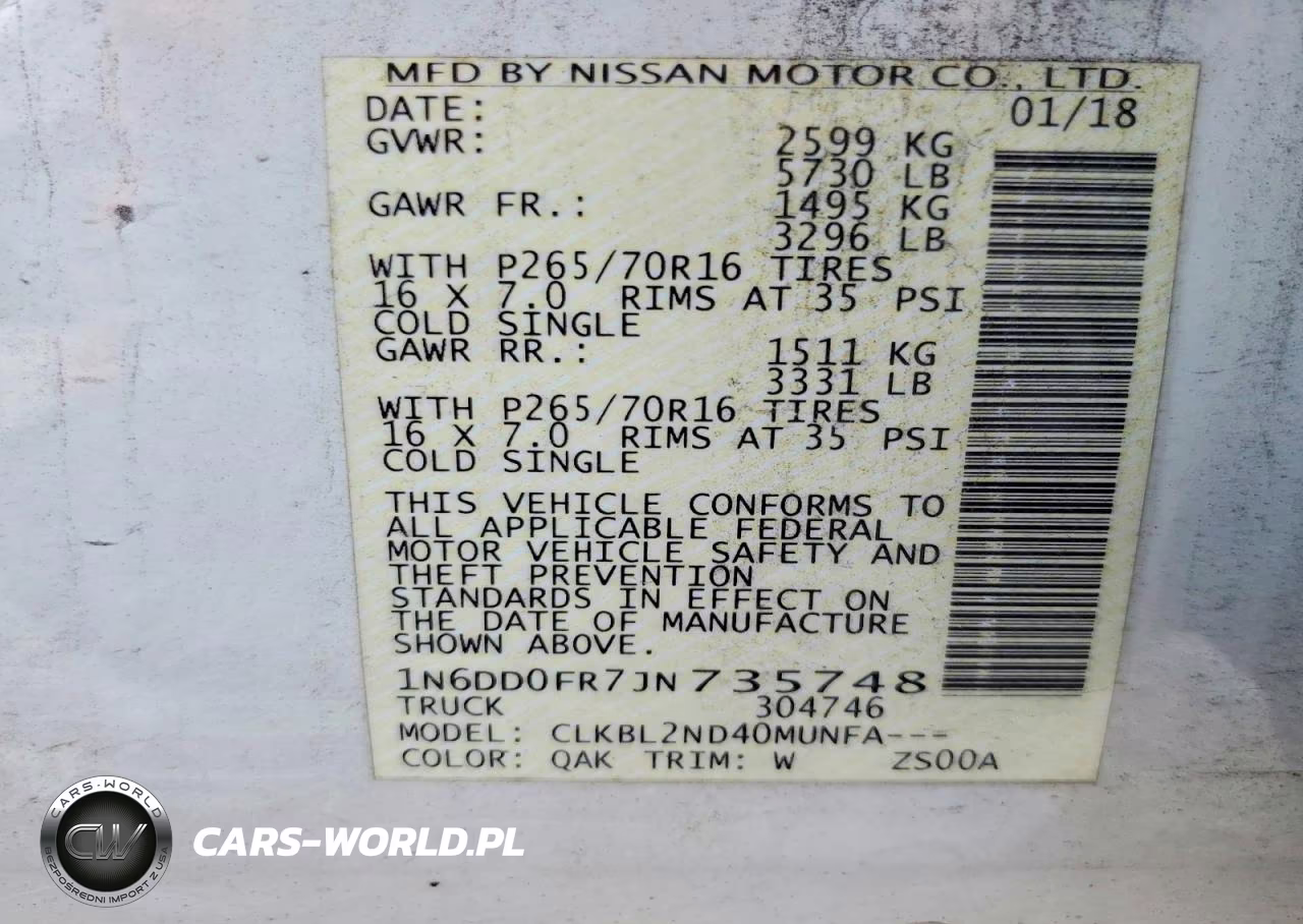 2018 Nissan Frontier Sv VIN:1N6DD0FR7JN735748 - 12