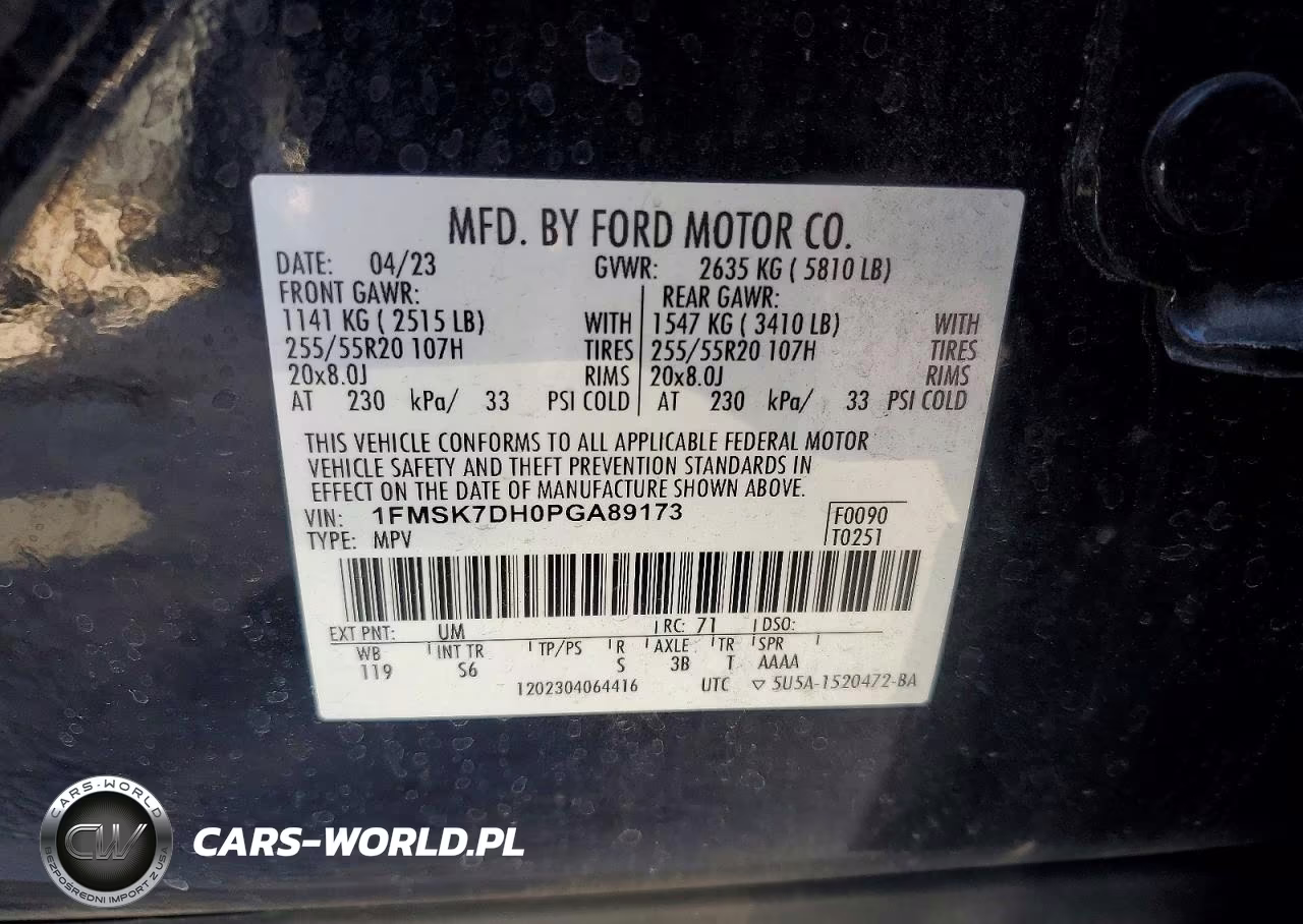 2023 Ford Explorer Xlt VIN:1FMSK7DH0PGA89173 - 14
