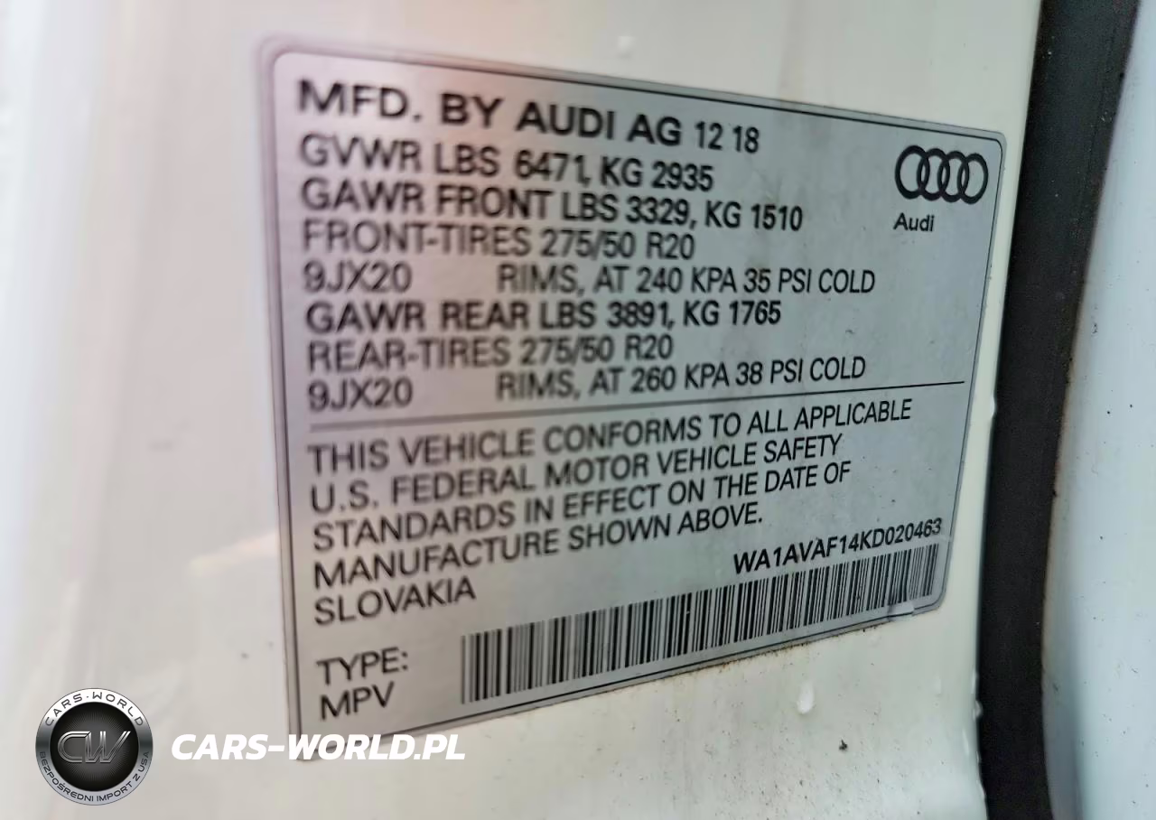 2019 Audi Q8 Premium VIN:WA1AVAF14KD020463 - 14