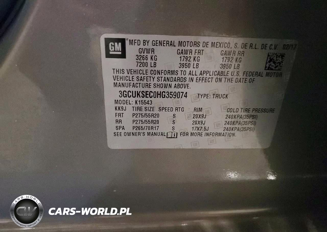 2017 Chevrolet Silverado K1500 Ltz VIN:3GCUKSEC0HG359074 - 12