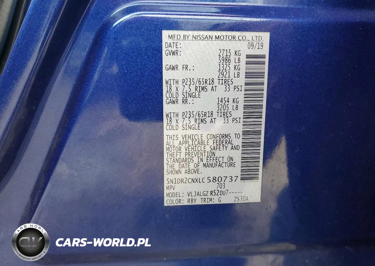 2020 Nissan Pathfinder Sl VIN:5N1DR2CNXLC580737 - 13