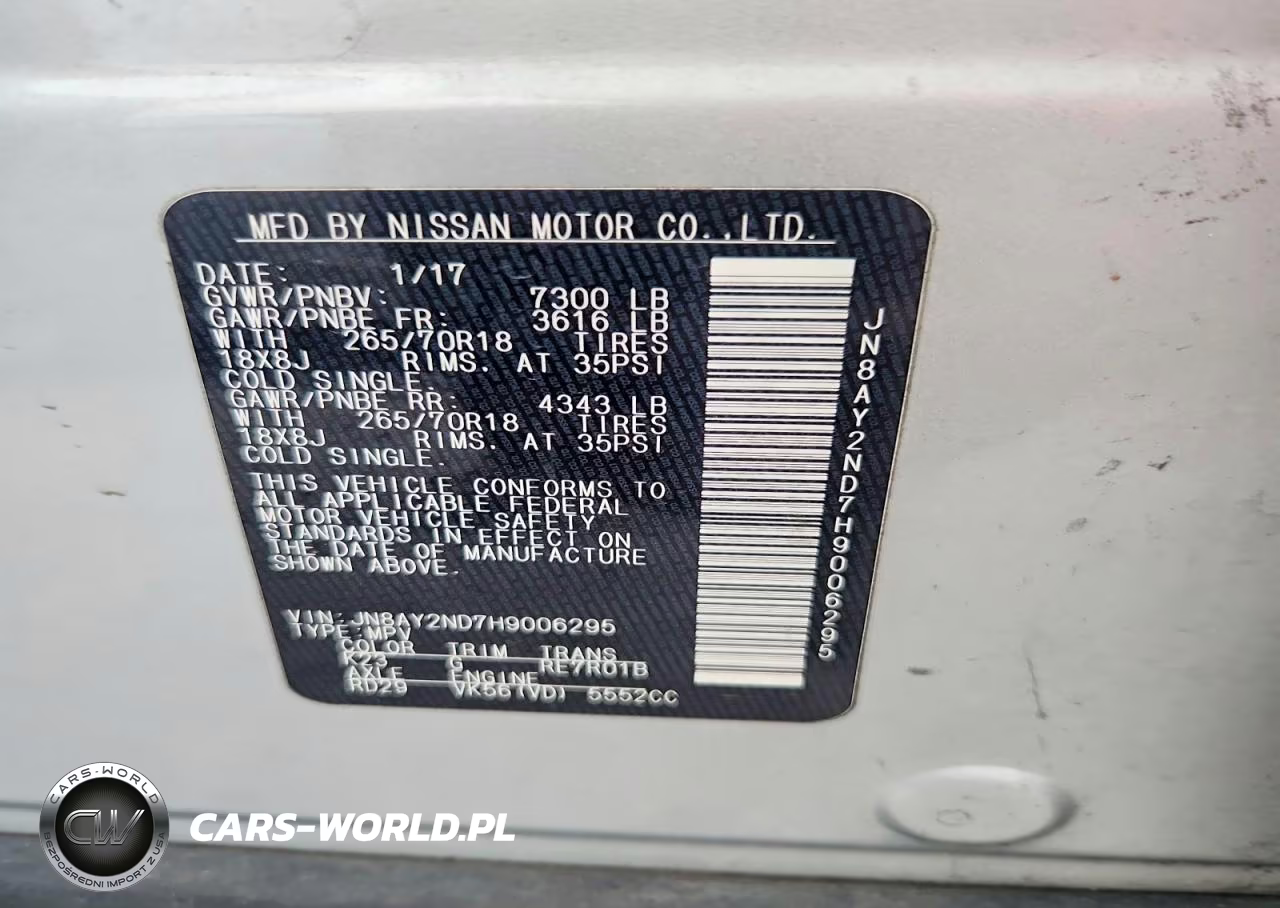 2017 Nissan Armada Sv VIN:JN8AY2ND7H9006295 - 13