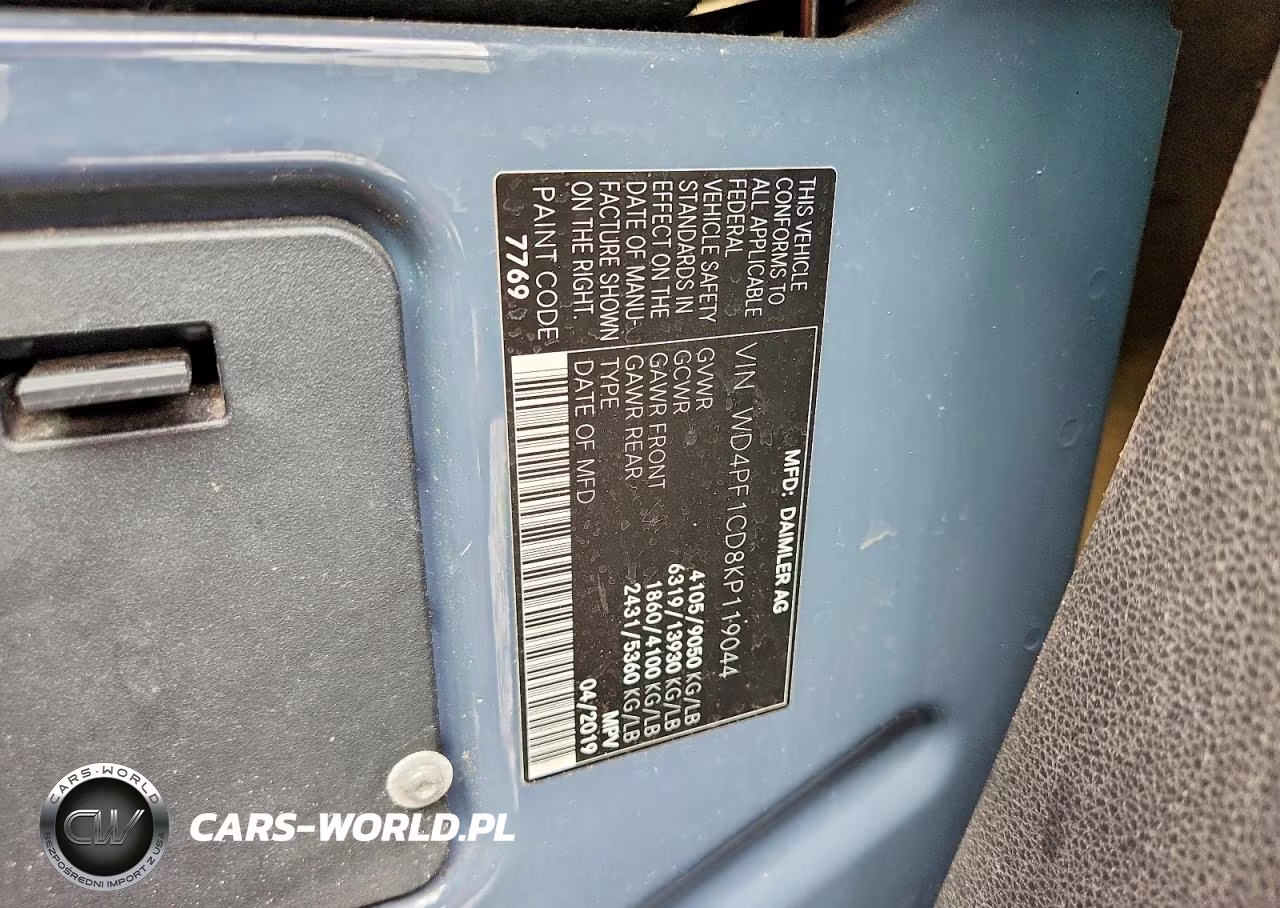 2019 Mercedes-Benz Sprinter 2500-3500 VIN:WD4PF1CD8KP119044 - 13