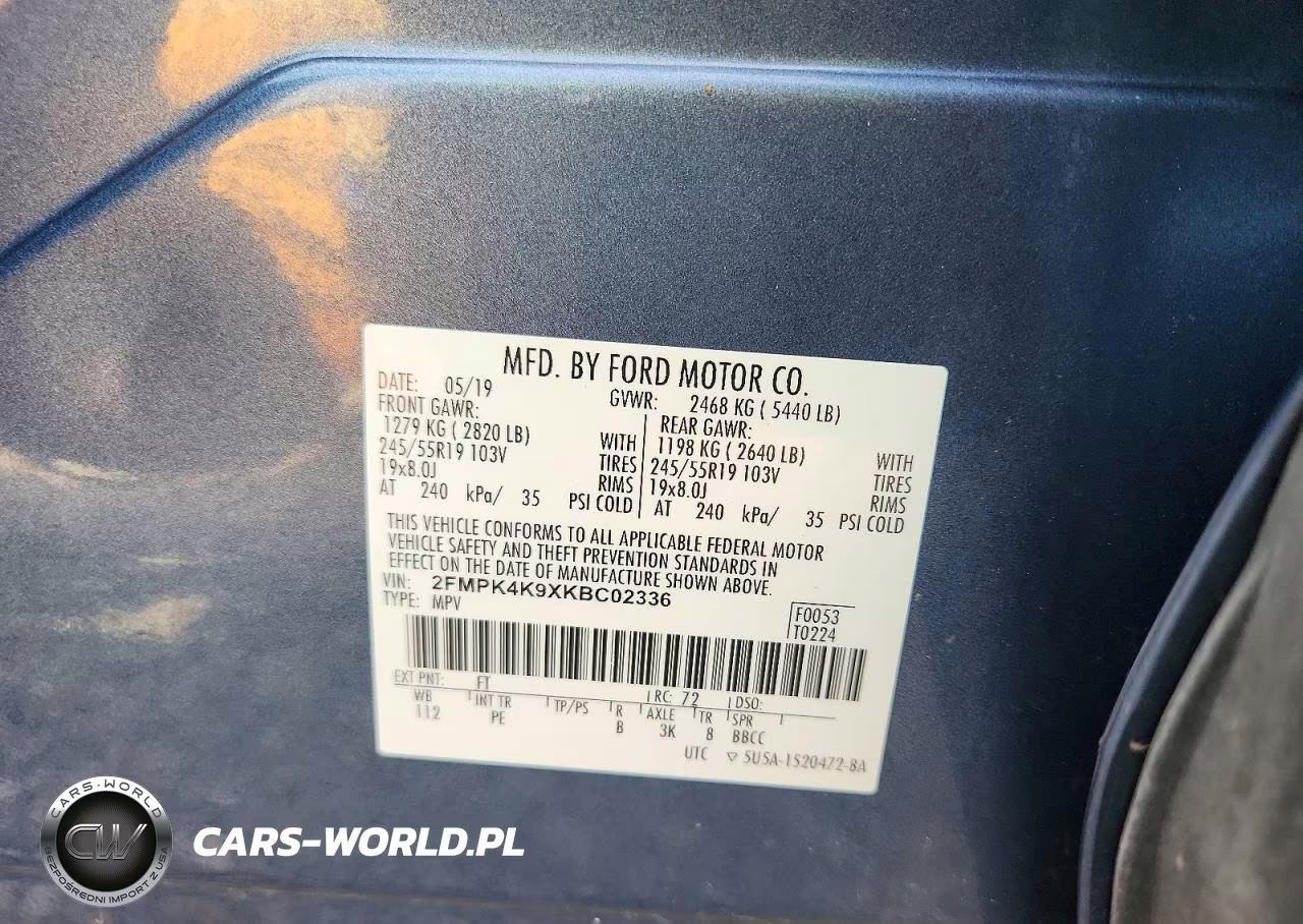 2019 Ford Edge Titanium VIN:2FMPK4K9XKBC02336 - 13