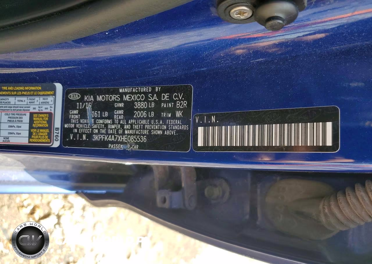 2017 Kia Forte Lx VIN:3KPFK4A7XHE085536 - 12
