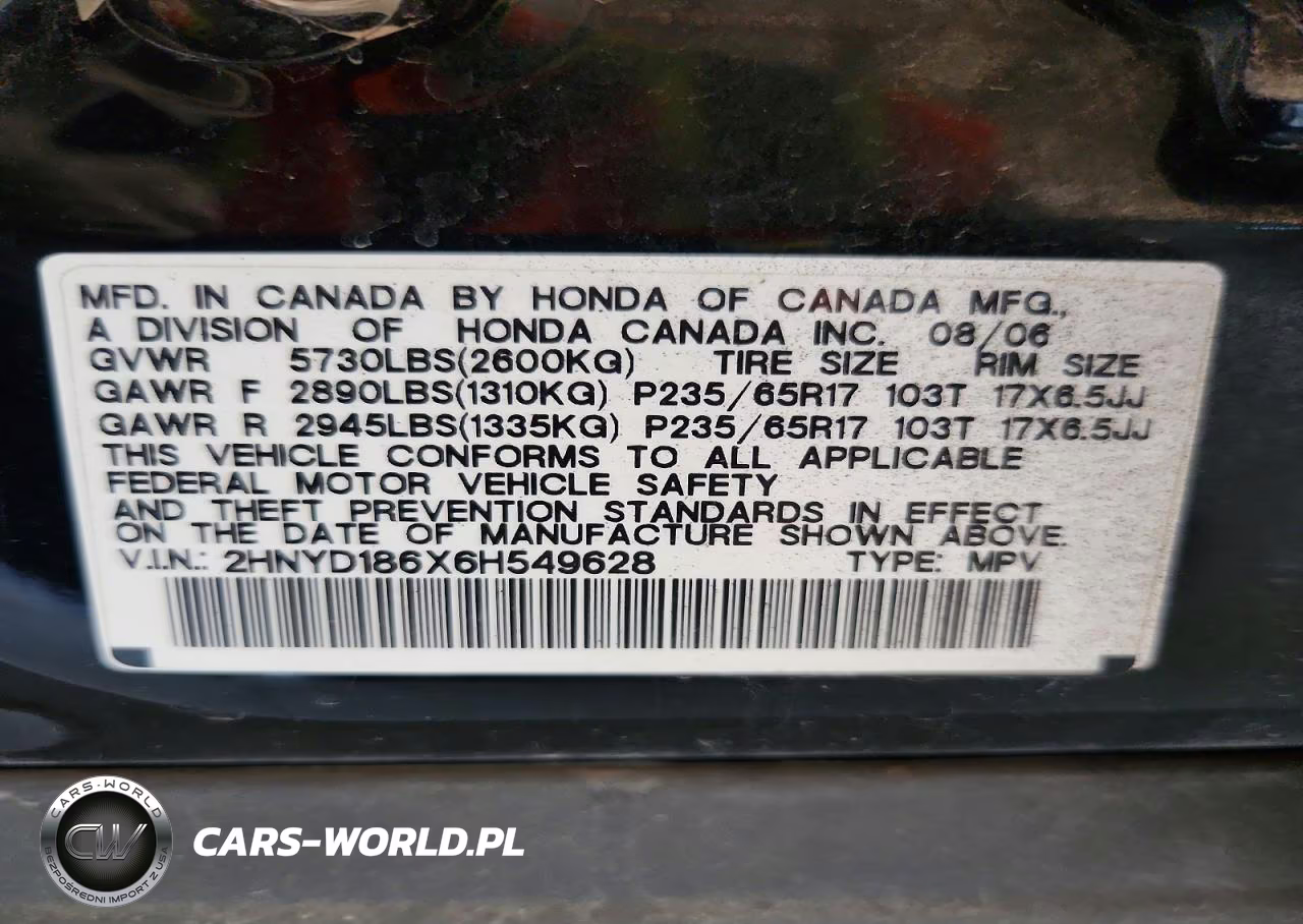 2006 Acura Mdx Touring VIN:2HNYD186X6H549628 - 13