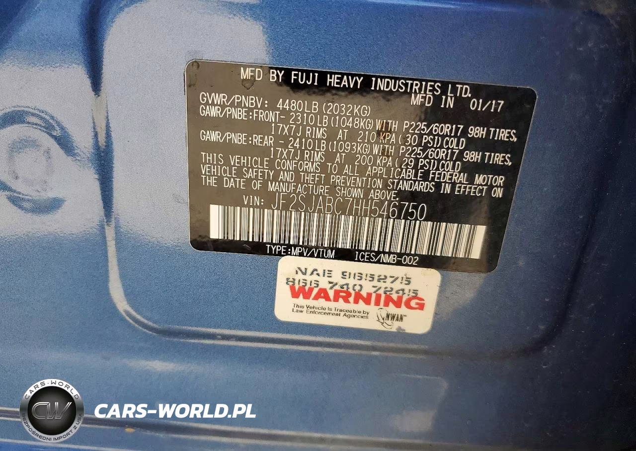 2017 Subaru Forester 2.5I VIN:JF2SJABC7HH546750 - 14