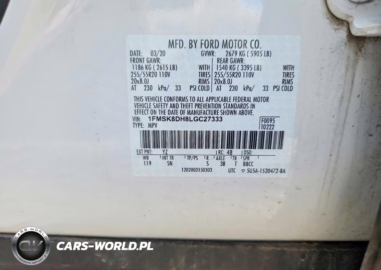 2020 Ford Explorer Xlt VIN:1FMSK8DH8LGC27333 - 12