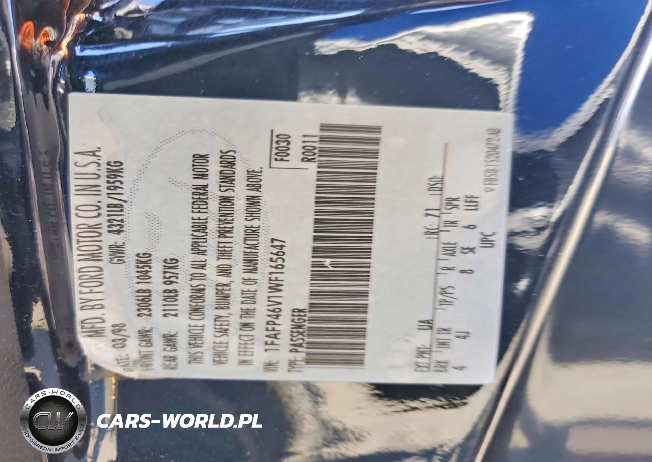 1998 Ford Mustang Cobra VIN:1FAFP46V1WF165647 - 12