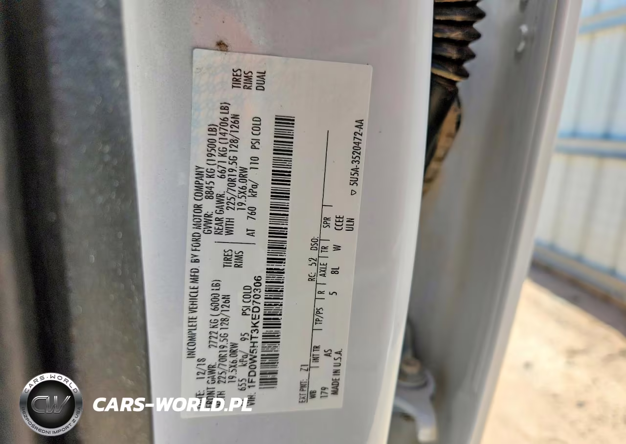 2019 Ford F550 Super Duty VIN:1FD0W5HT3KED70306 - 12