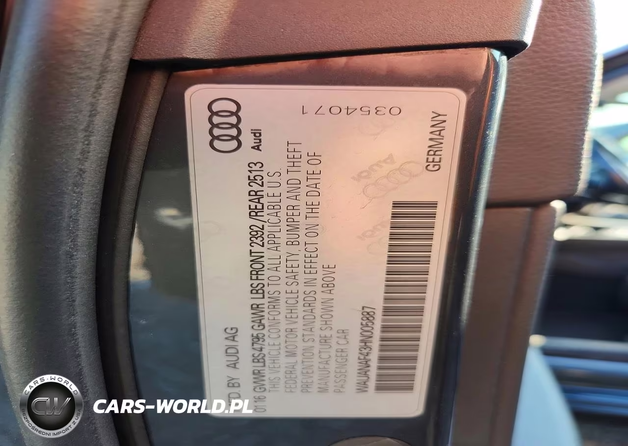 2017 Audi A4 Premium VIN:WAUANAF43HN005887 - 12