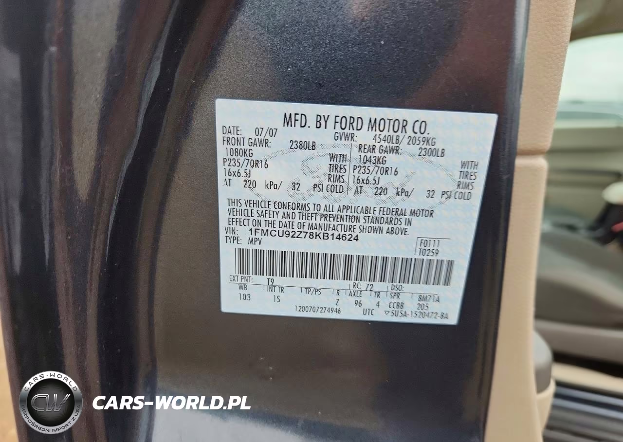 2008 Ford Escape Xls VIN:1FMCU92Z78KB14624 - 13
