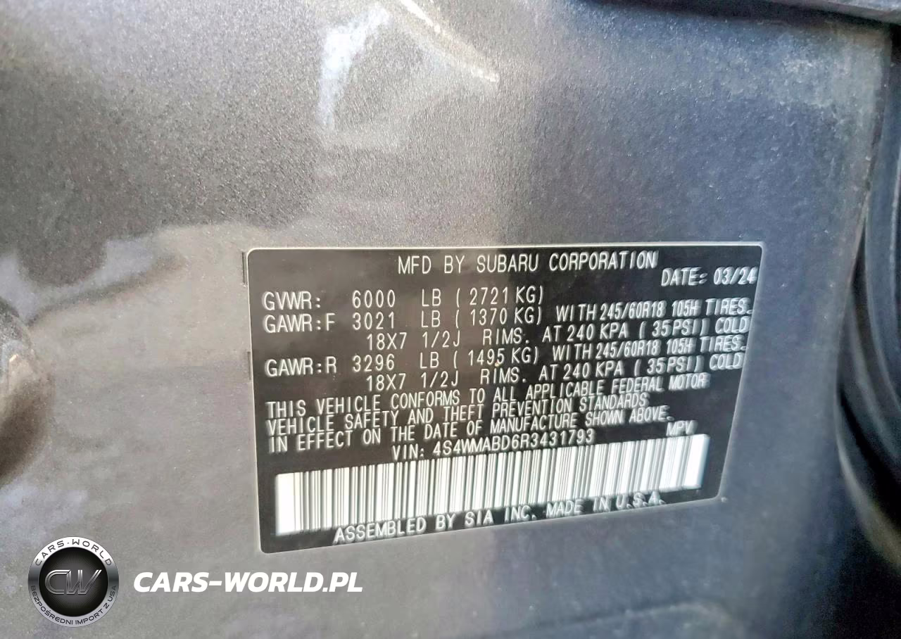 2024 Subaru Ascent Premium VIN:4S4WMABD6R3431793 - 14