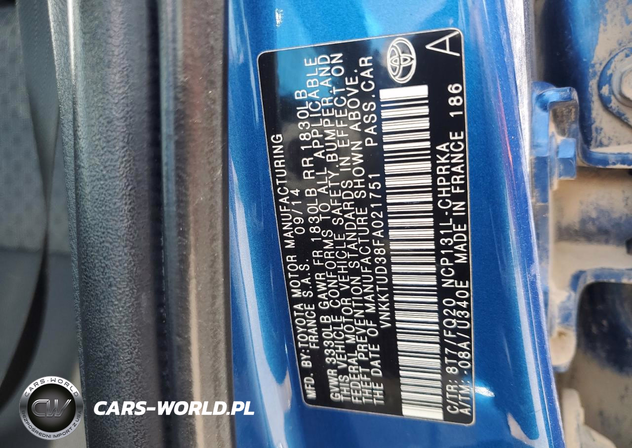 2015 Toyota Yaris VIN:VNKKTUD38FA021751 - 12
