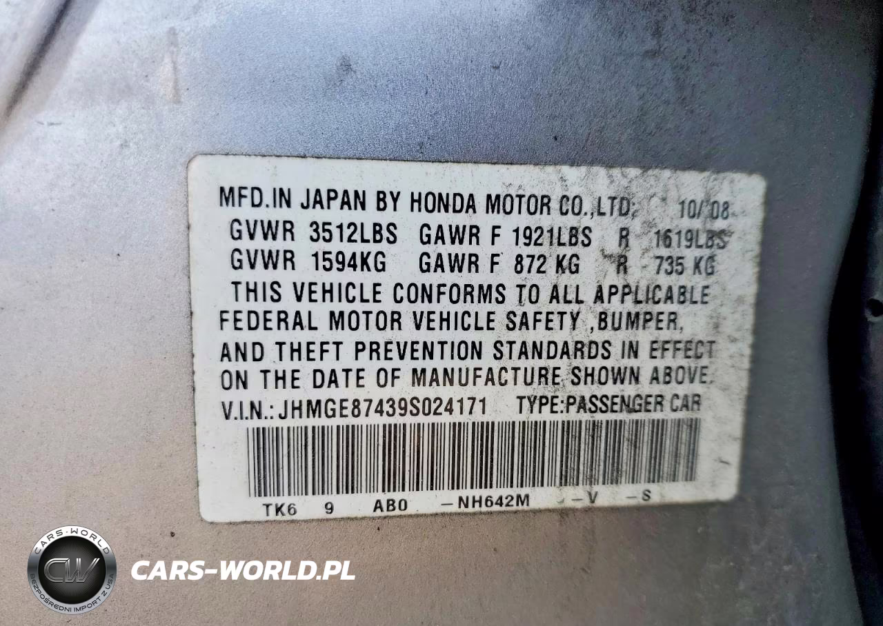 2009 Honda Fit Sport VIN:JHMGE87439S024171 - 12