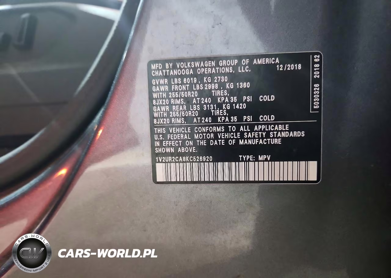 2019 Volkswagen Atlas Se VIN:1V2UR2CA8KC526920 - 13