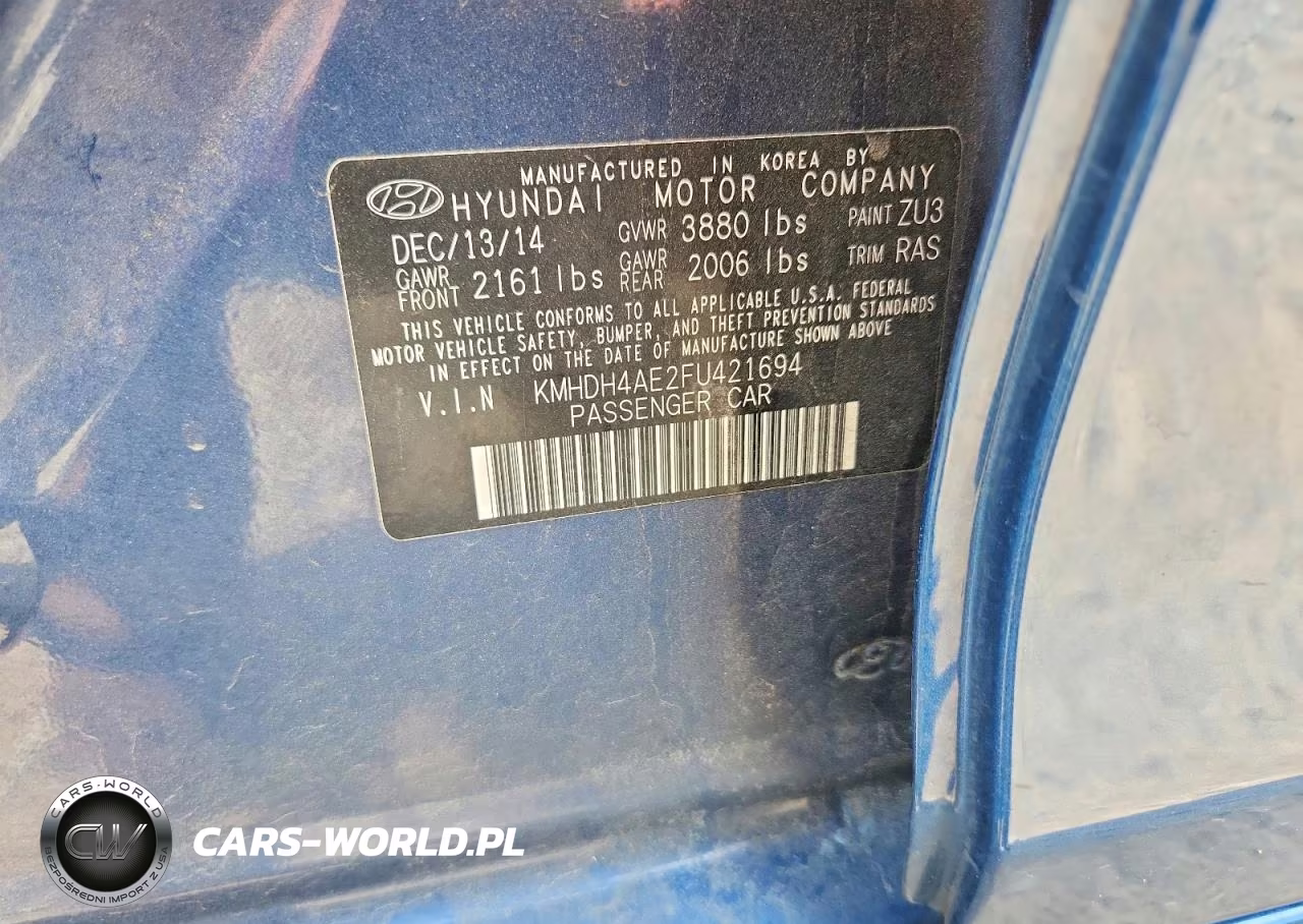 2015 Hyundai Elantra Se VIN:KMHDH4AE2FU421694 - 12