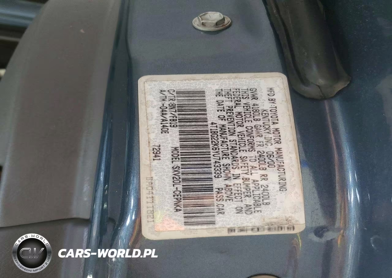 2000 Toyota Camry Le VIN:4T1BG22K6YU743339 - 12
