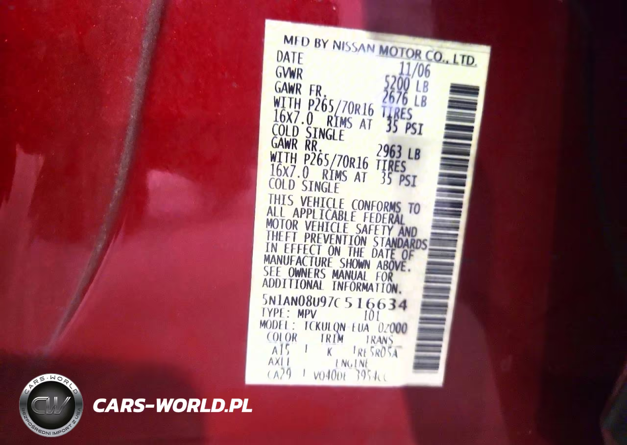 2007 Nissan Xterra X VIN:5N1AN08U97C516634 - 14