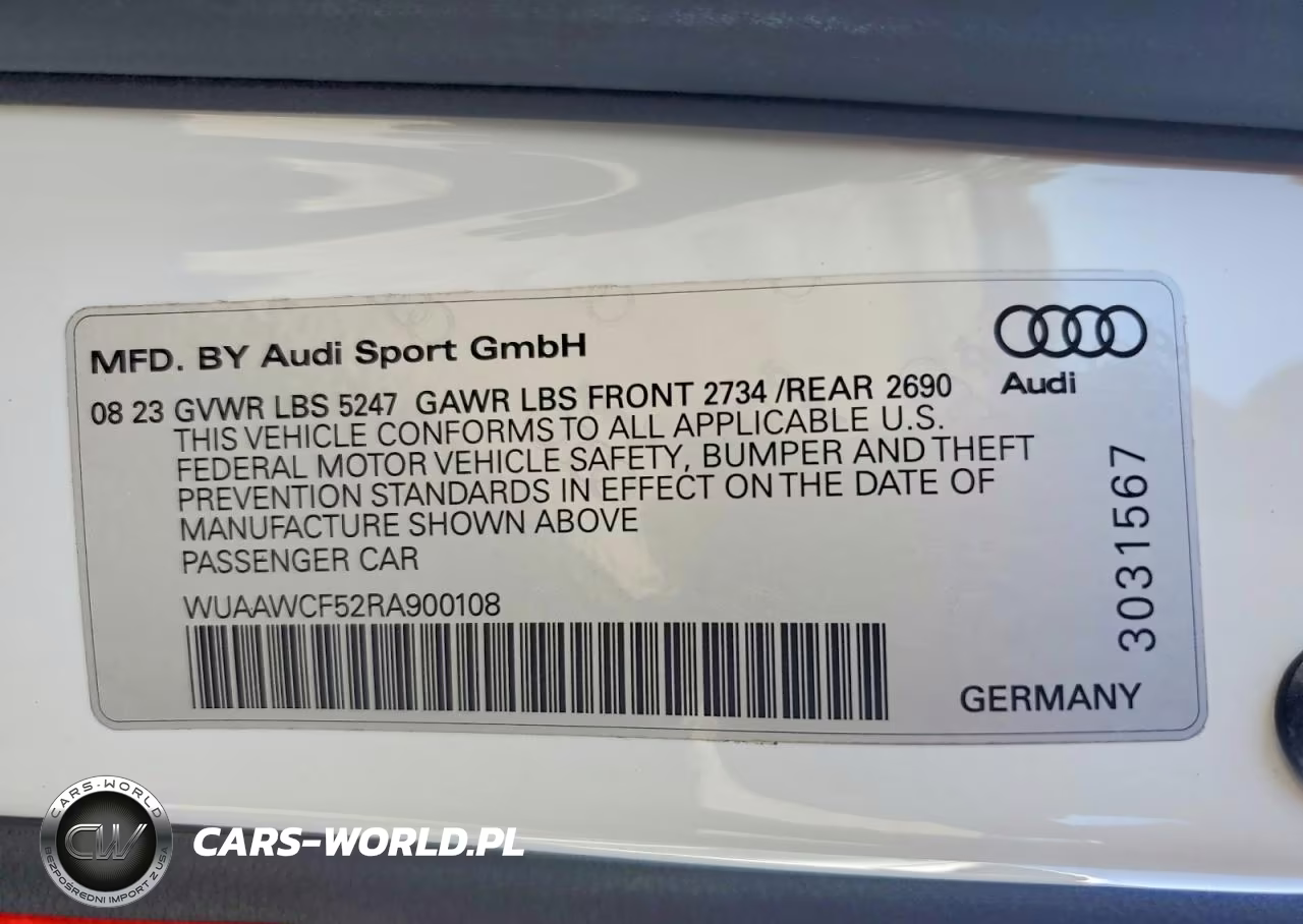2024 Audi Rs5 VIN:WUAAWCF52RA900108 - 12