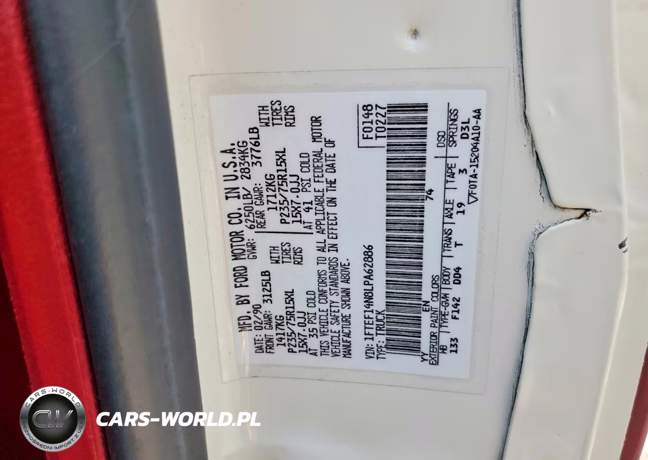 1990 Ford F150 VIN:1FTEF14N8LPA62886 - 12