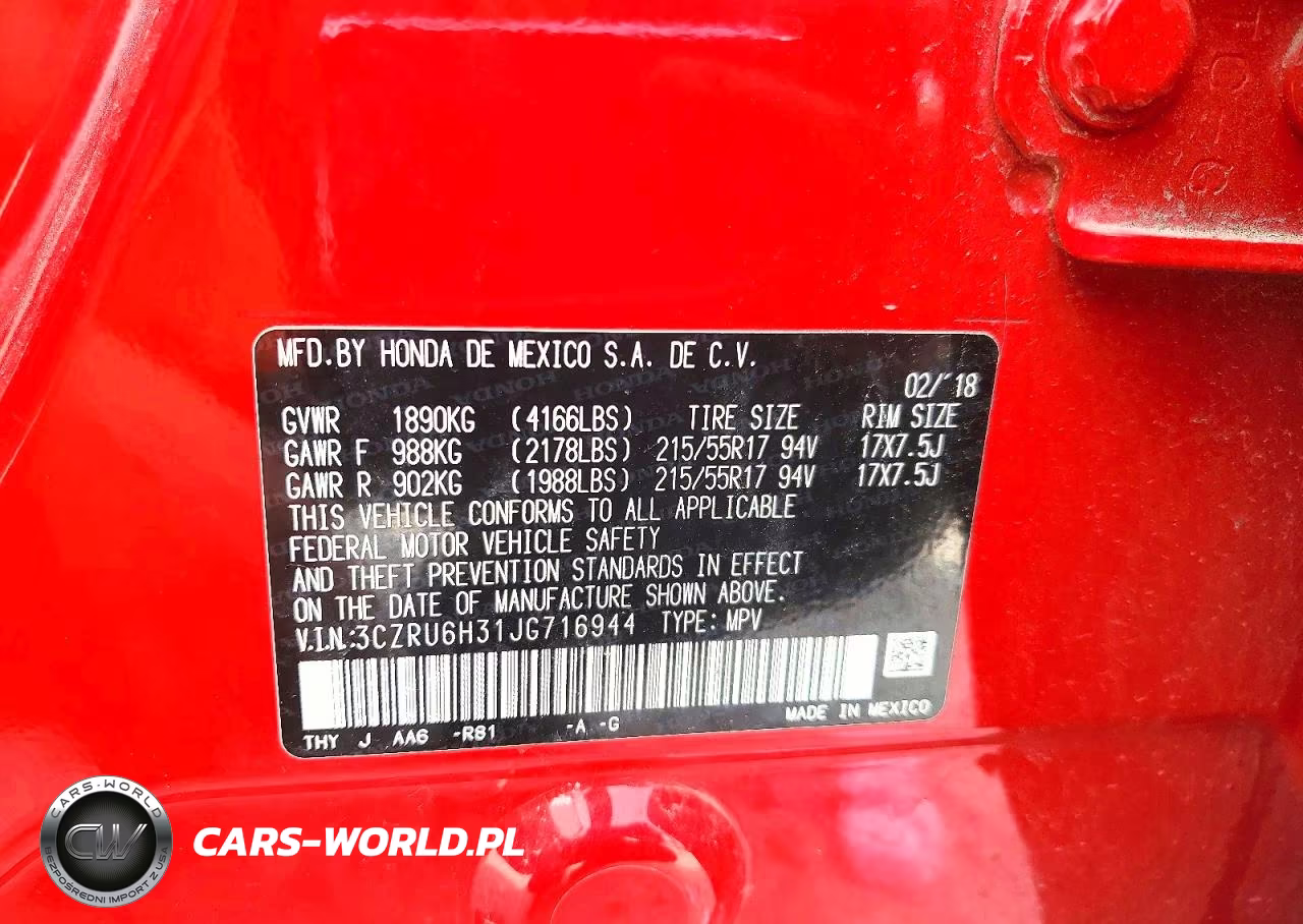 2018 Honda Hr-V Lx VIN:3CZRU6H31JG716944 - 13