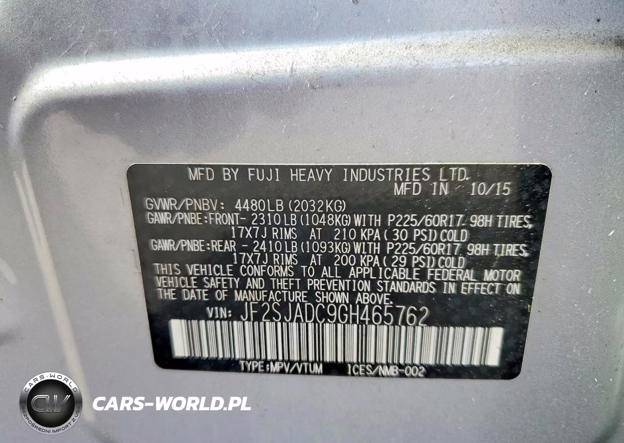 2016 Subaru Forester 2.5I Premium VIN:JF2SJADC9GH465762 - 13