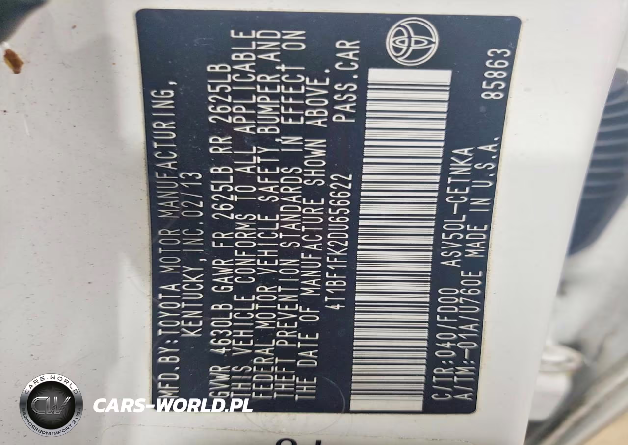 2013 Toyota Camry Le VIN:4T1BF1FK2DU656622 - 12