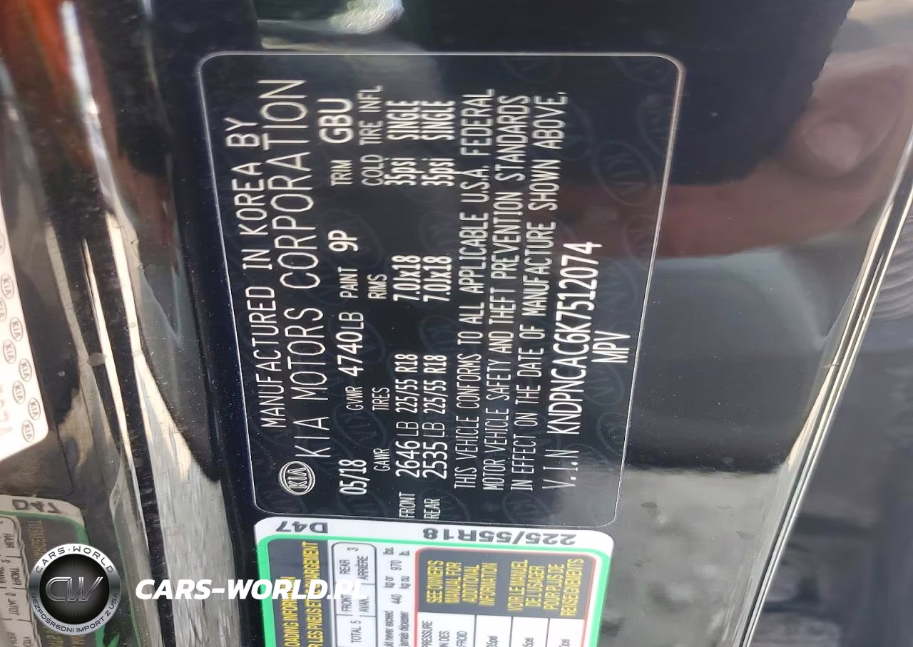2019 Kia Sportage Ex VIN:KNDPNCAC6K7512074 - 13