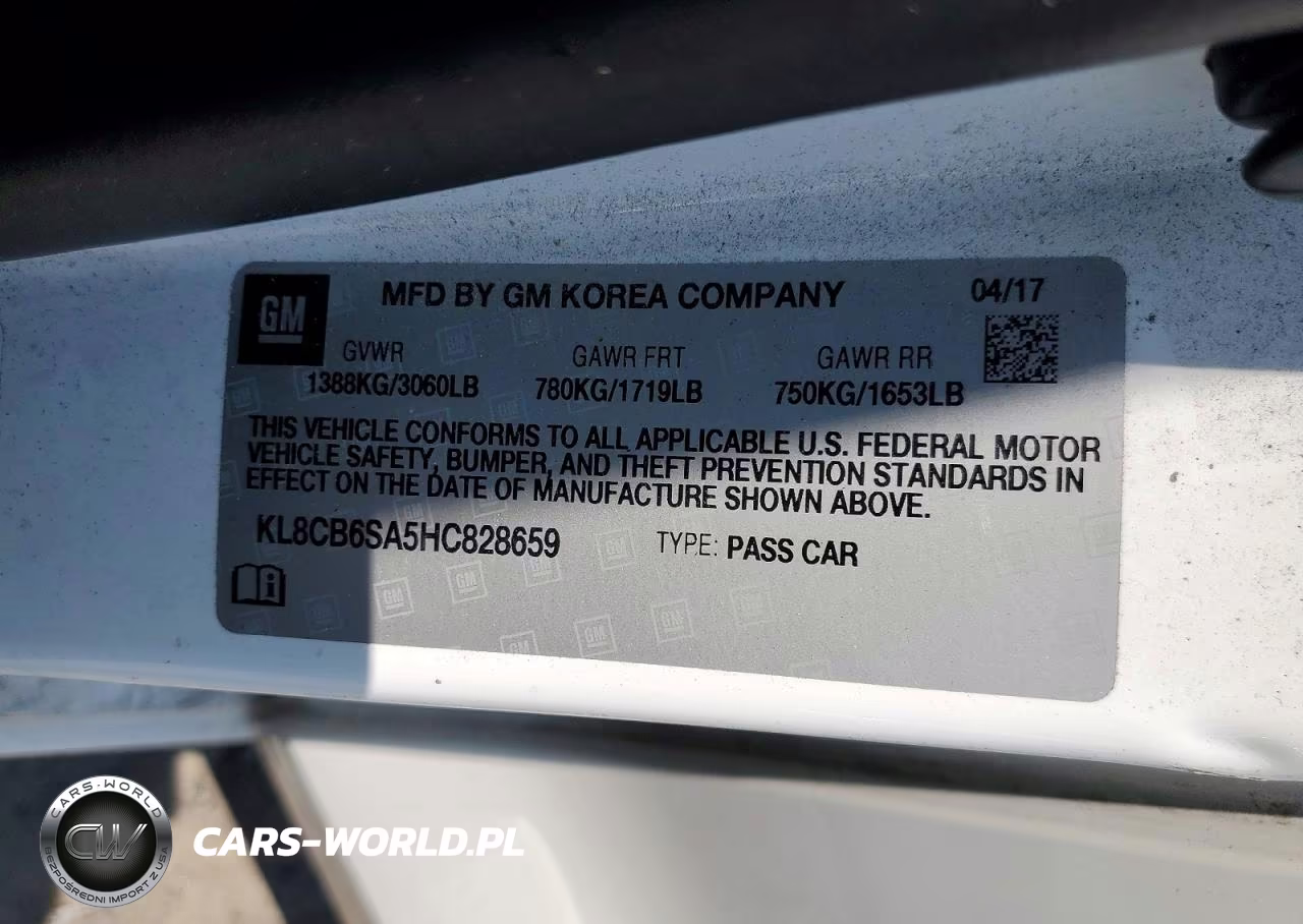 2017 Chevrolet Spark Ls VIN:KL8CB6SA5HC828659 - 12