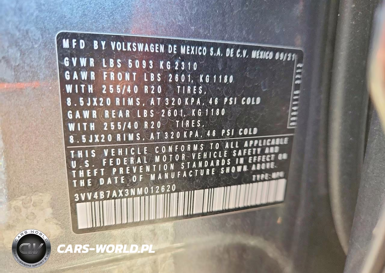 2022 Volkswagen Tiguan Sel R-Line VIN:3VV4B7AX3NM012620 - 13