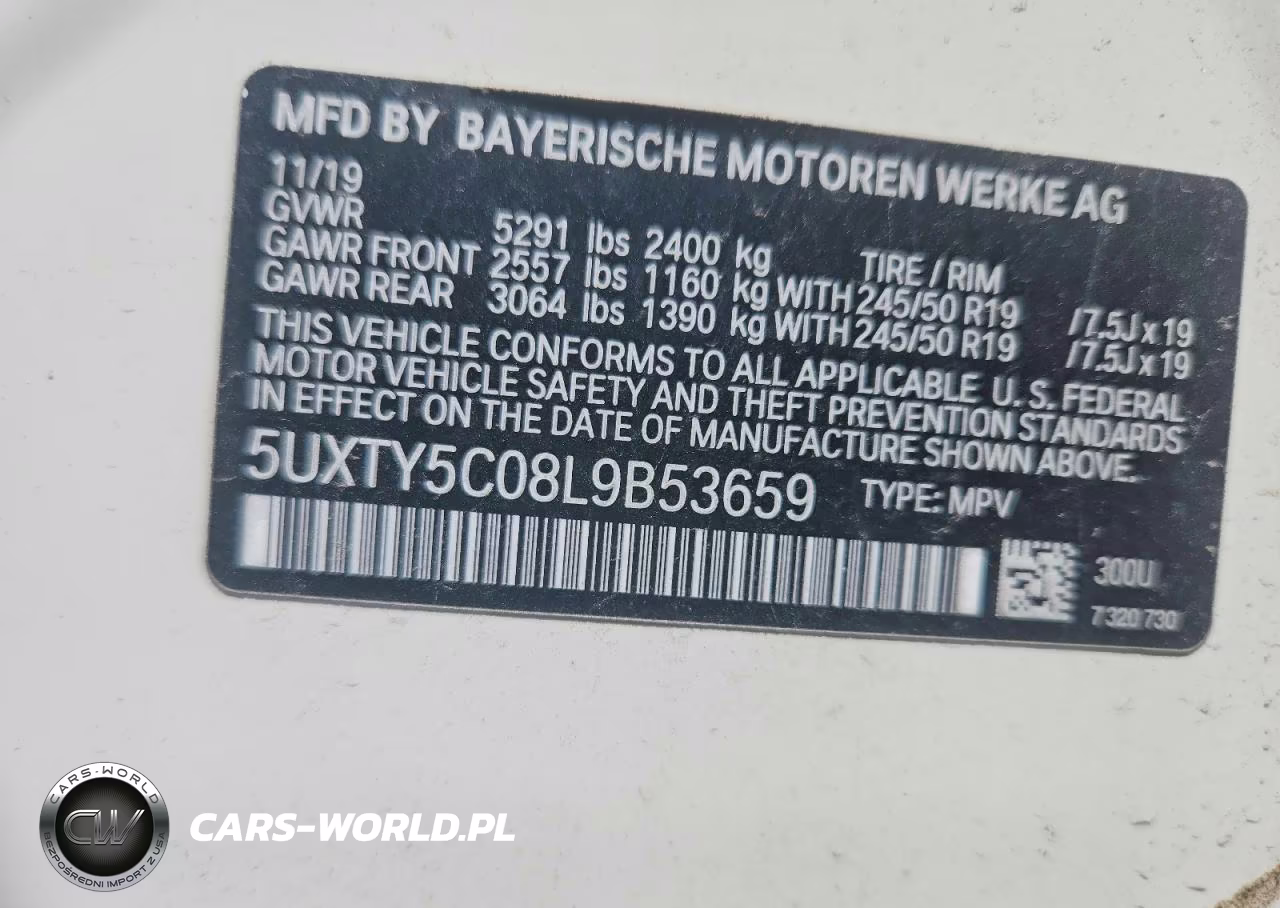 2020 BMW X3 xDrive30I VIN:5UXTY5C08L9B53659 - 14