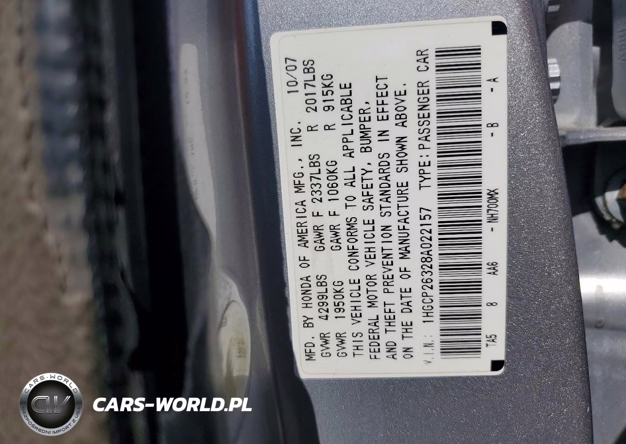 2008 Honda Accord Lx VIN:1HGCP26328A022157 - 12