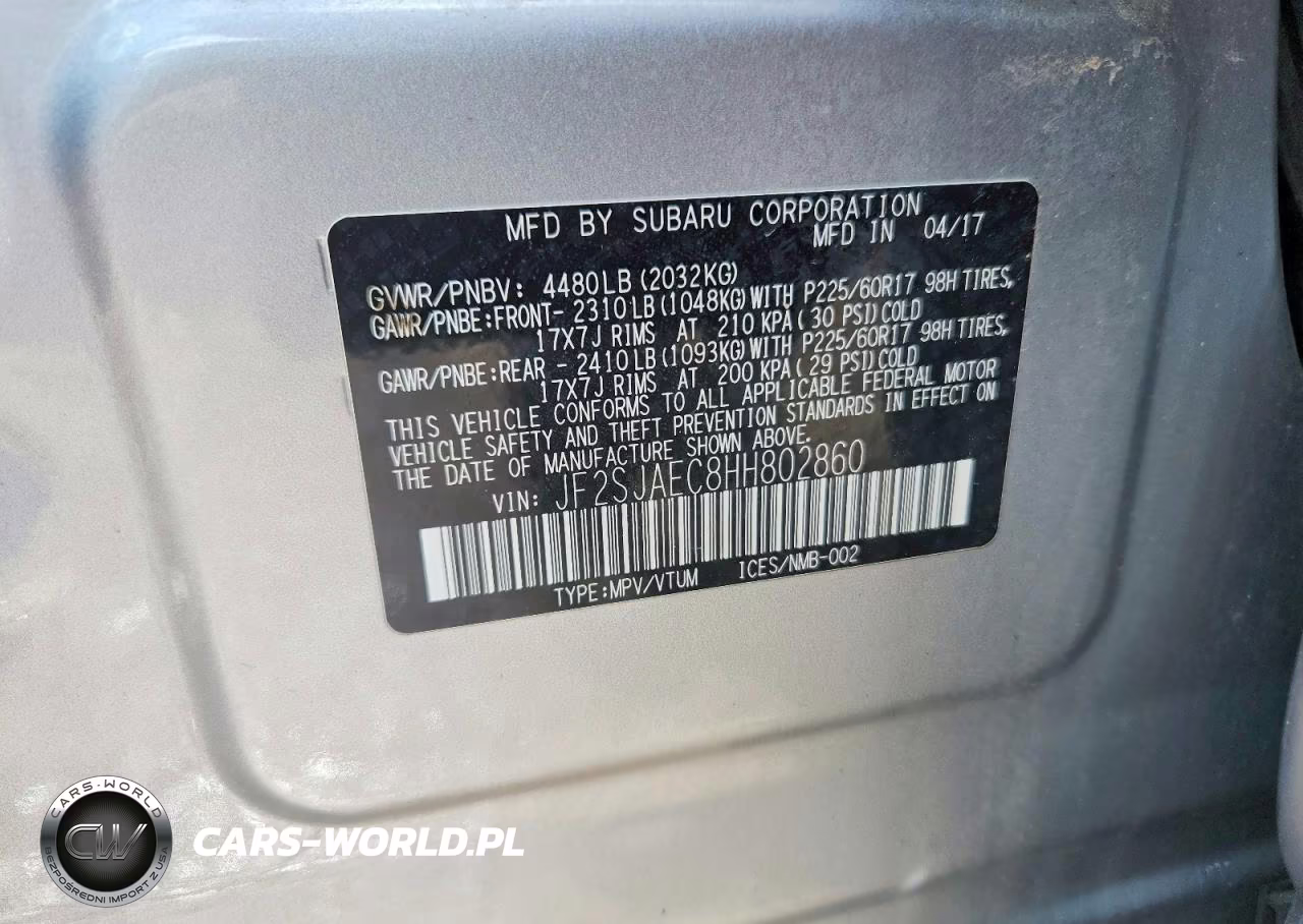 2017 Subaru Forester 2.5I Premium VIN:JF2SJAEC8HH802860 - 12