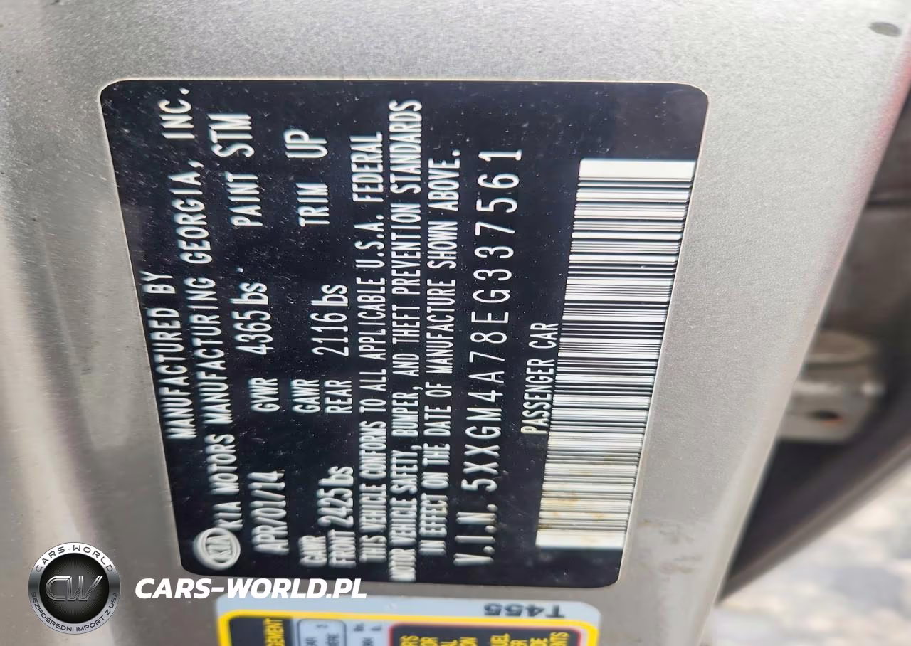 2014 Kia Optima Lx VIN:5XXGM4A78EG337561 - 12