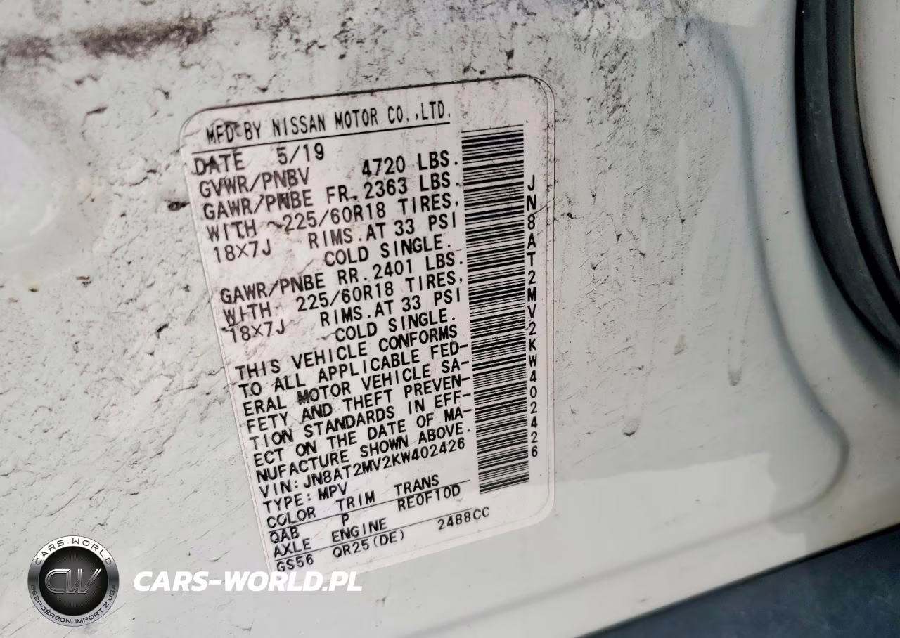 2019 Nissan Rogue Sv VIN:JN8AT2MV2KW402426 - 14