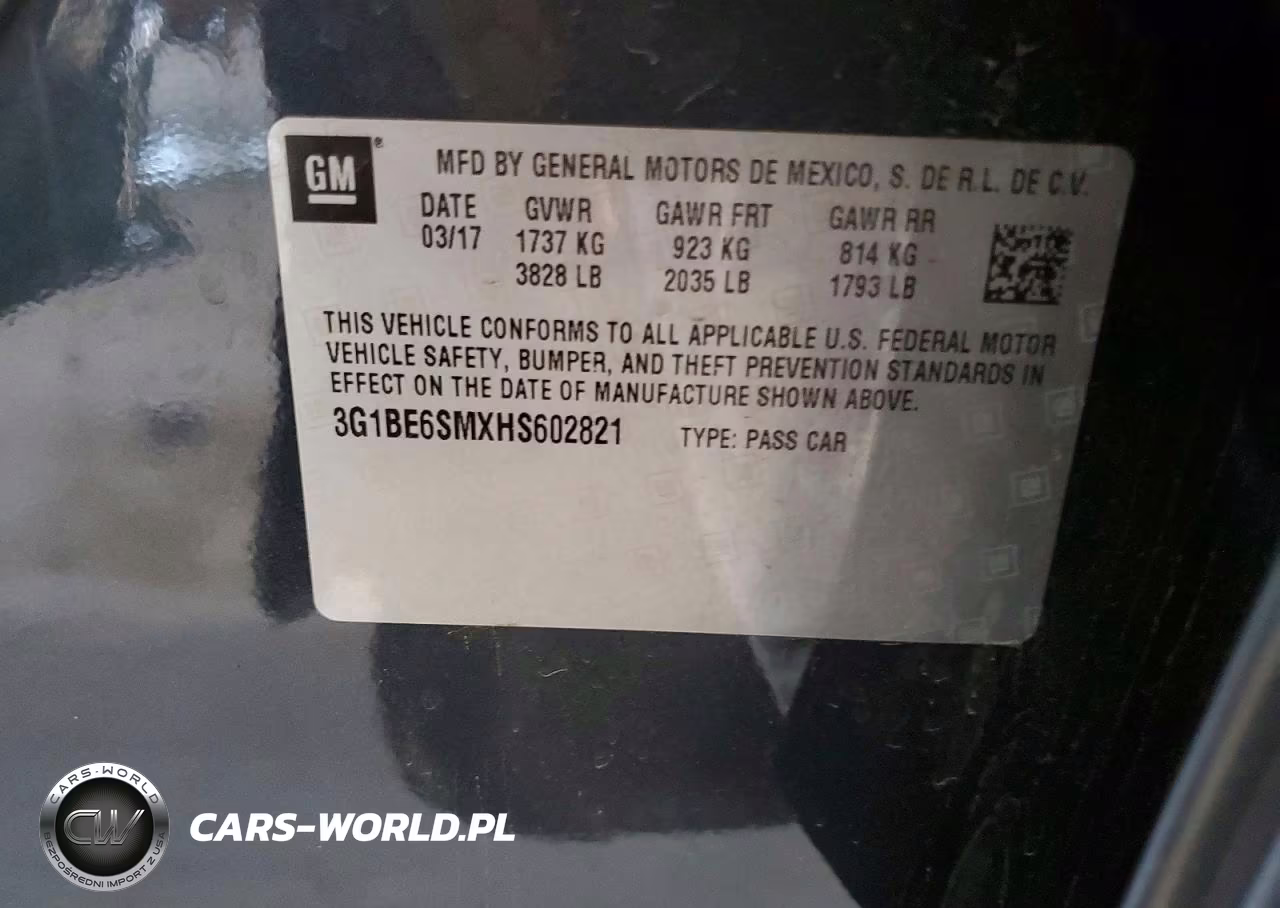2017 Chevrolet Cruze Lt VIN:3G1BE6SMXHS602821 - 12