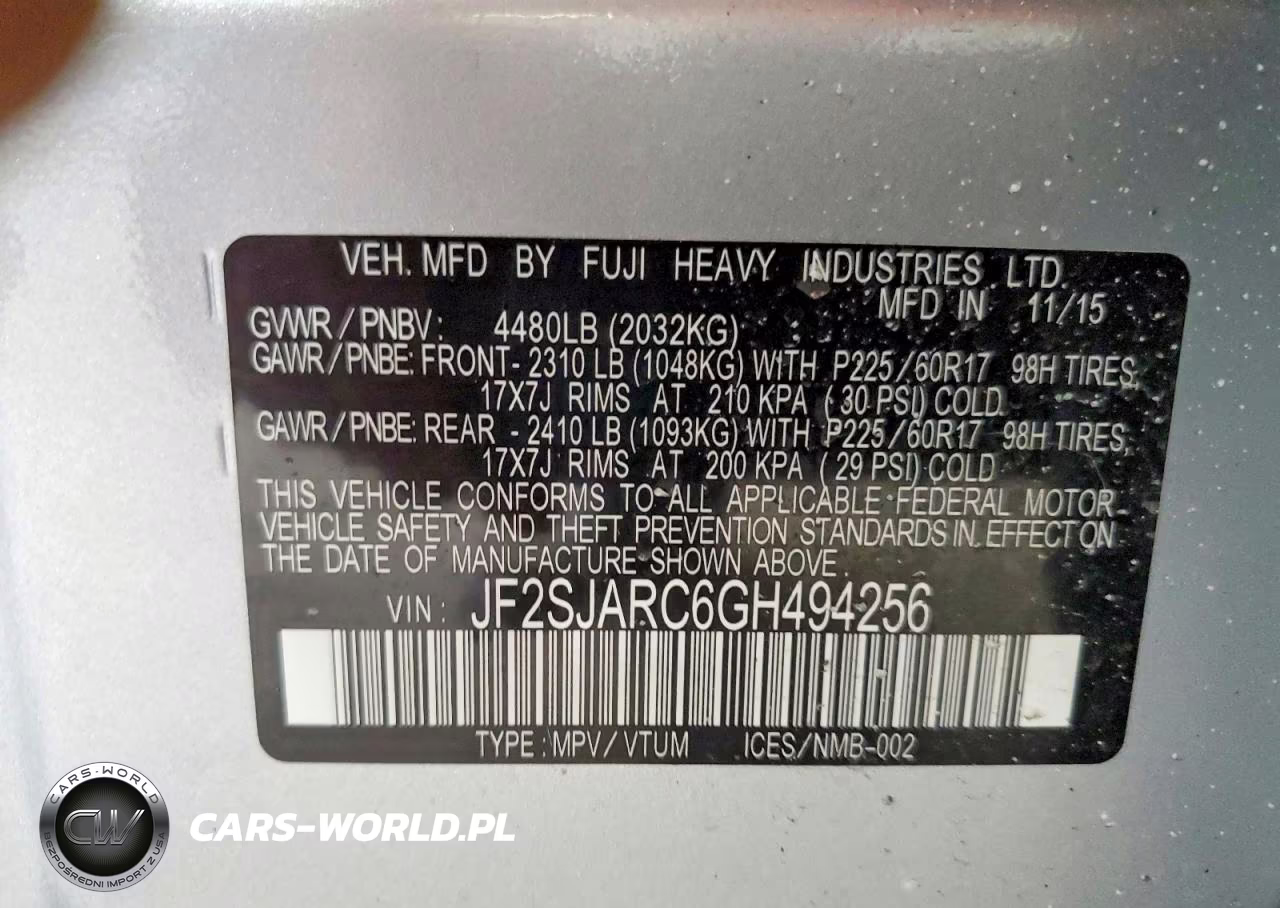 2016 Subaru Forester 2.5I Limited VIN:JF2SJARC6GH494256 - 13