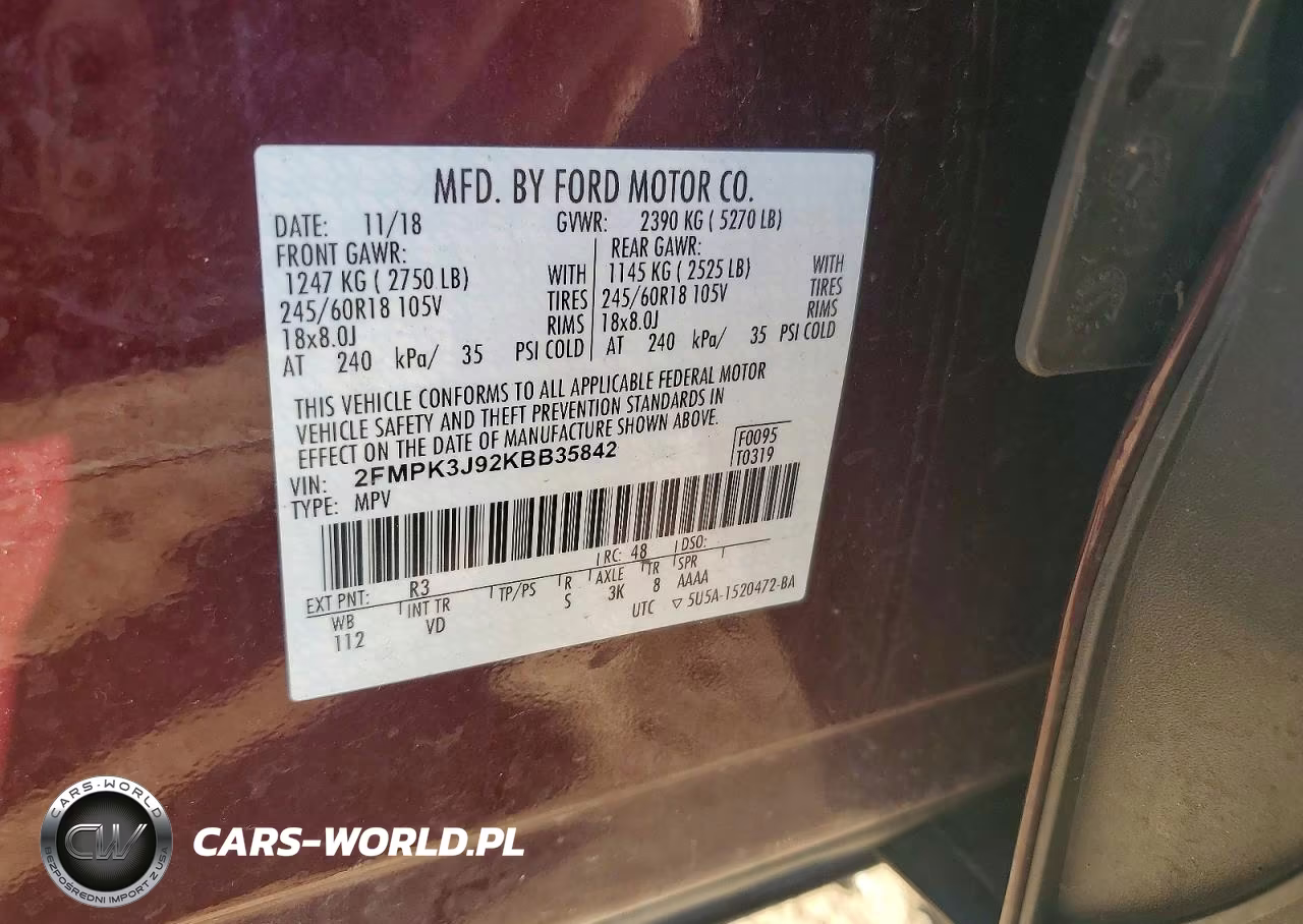 2019 Ford Edge Sel VIN:2FMPK3J92KBB35842 - 13