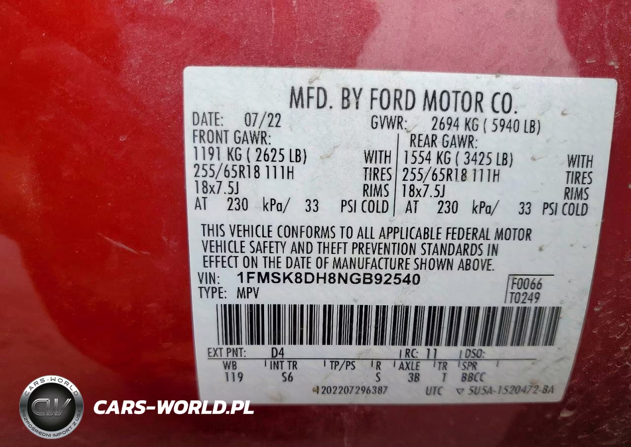 2022 Ford Explorer Xlt VIN:1FMSK8DH8NGB92540 - 13