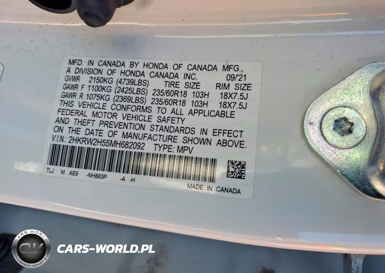 2021 Honda Cr-V Ex VIN:2HKRW2H55MH682092 - 13