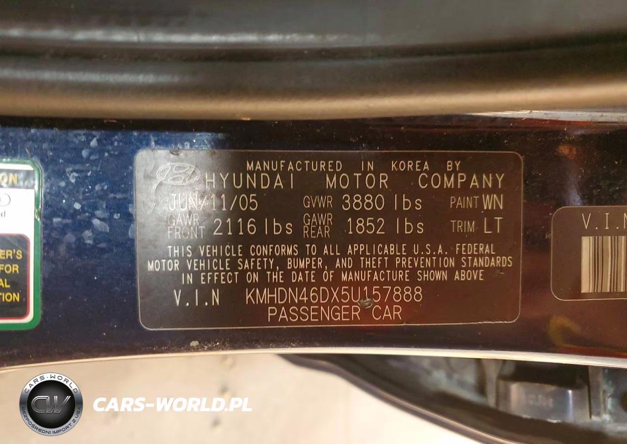 2005 Hyundai Elantra Gls VIN:KMHDN46DX5U157888 - 12