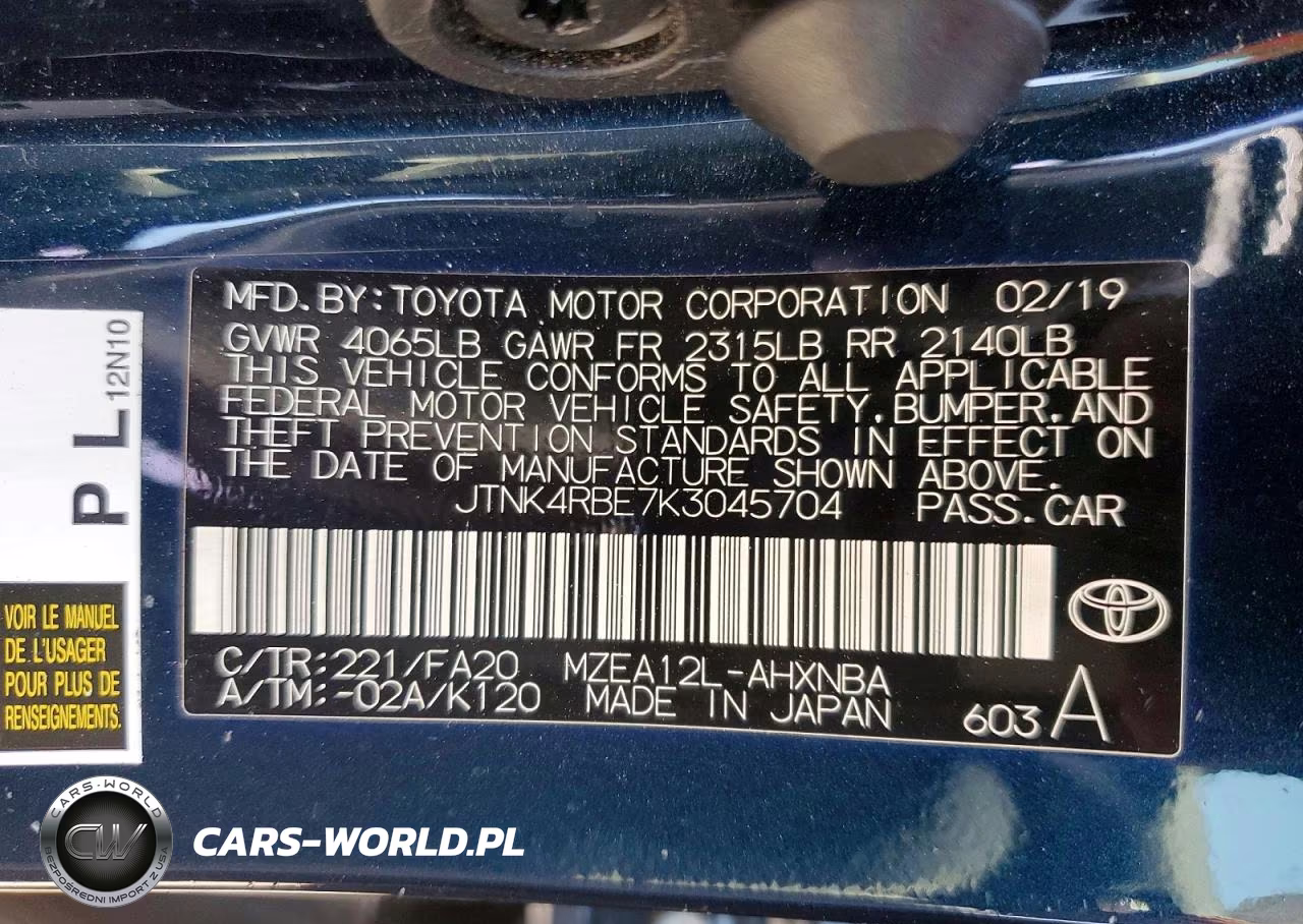 2019 Toyota Corolla Hatchback Se VIN:JTNK4RBE7K3045704 - 13